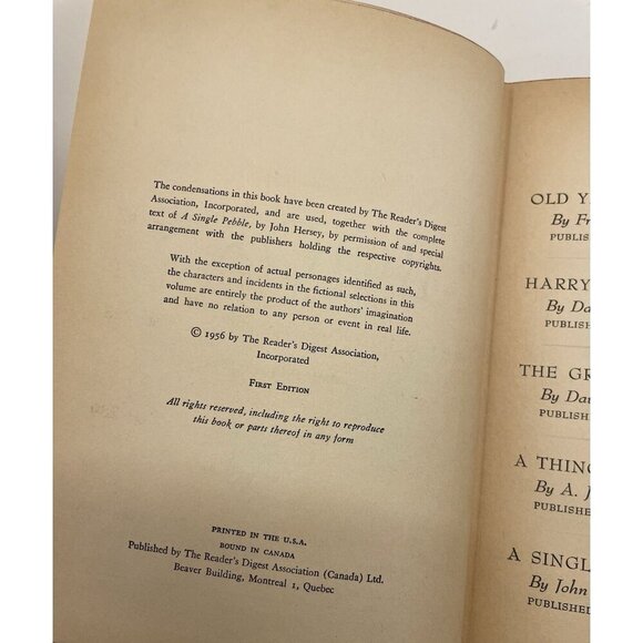 Readers Digest Condensed Books 1956 Summer Selections HC - Near Mint - Picture 5 of 10